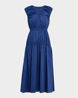 Joseph Sembat Sleeveless Cotton Sateen Midi Dress