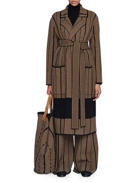 Joseph Women's Jacquard-Knit Tie-Waist Coat