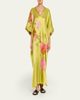 Josie Natori Floral-Embroidered Silk Caftan - 2