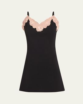 Josie Natori Imagine Lace-Trim Jersey Chemise