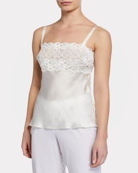 Josie Natori Lace-Top Silk Camisole