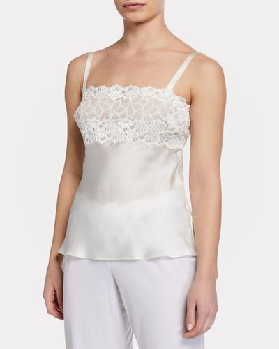 Josie Natori Lace-Top Silk Camisole