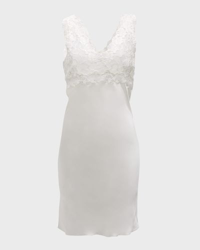 Josie Natori Rose Parfait Lace & Silk Chemise