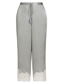 Josie Natori Women's Lolita Silk Lace-Trimmed Pants