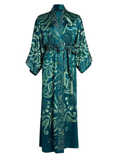 Josie Natori Women's Nouveau Couture Embroidered Silk Robe