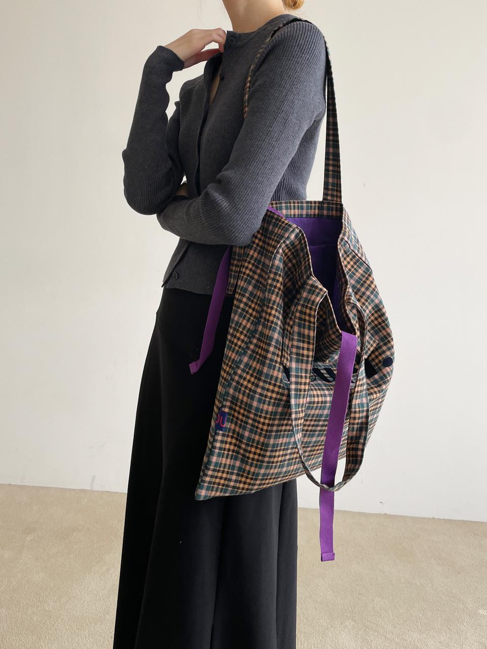 JOUER Autumn Check Basic Bag. Pink