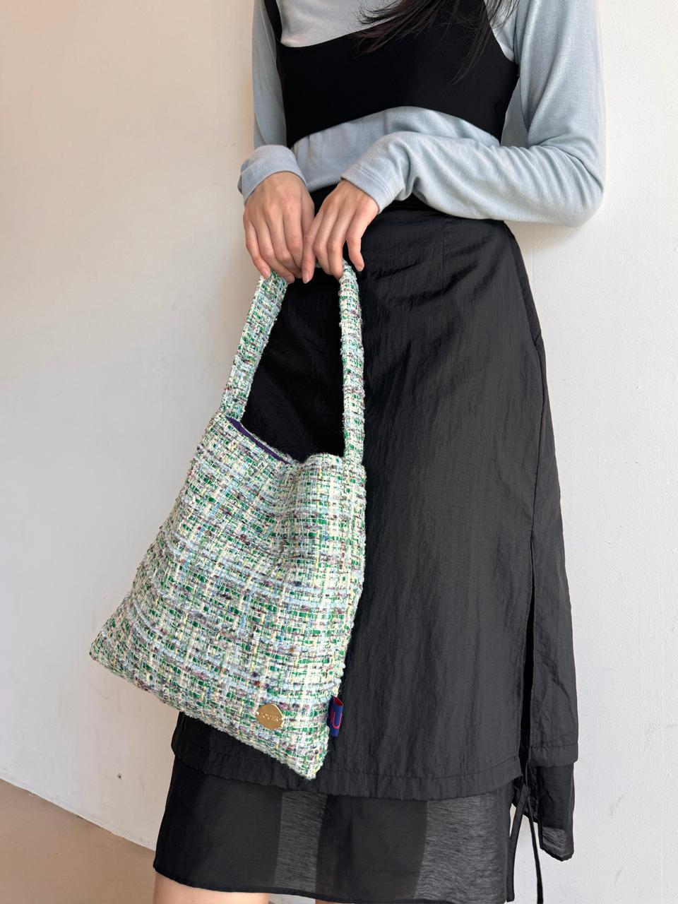 JOUER Autumn Tweed Padded Mini Bag [GREEN]