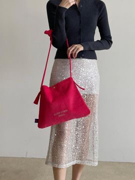 JOUER Corduroy Mini Bag Hot Pink