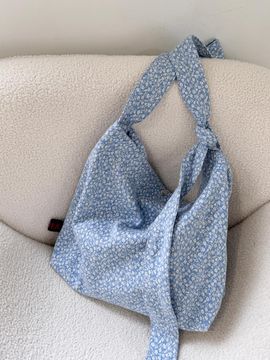 JOUER Flower Jacquard Canvas Bag [Sky Blue]