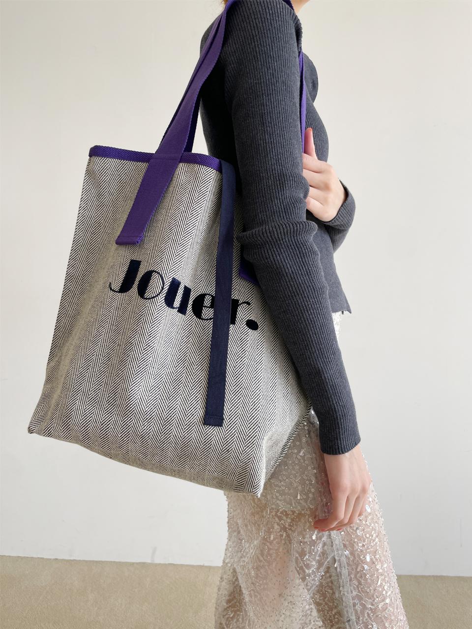 JOUER Herringbone big bag. Purple