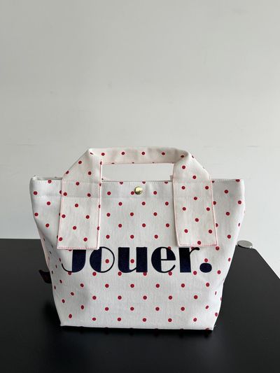 JOUER JOUER. Small Tote Red Dot / Black Dot