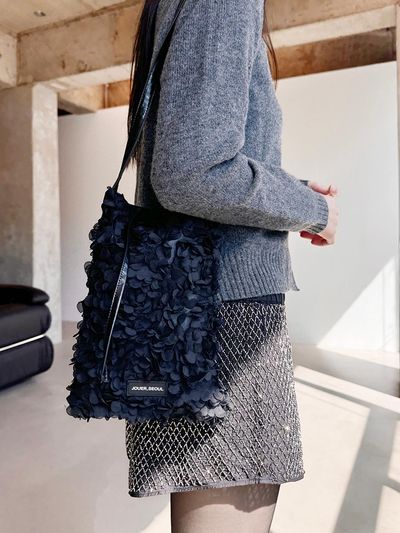 JOUER Lace Eco-leather Mini Bag [Black]