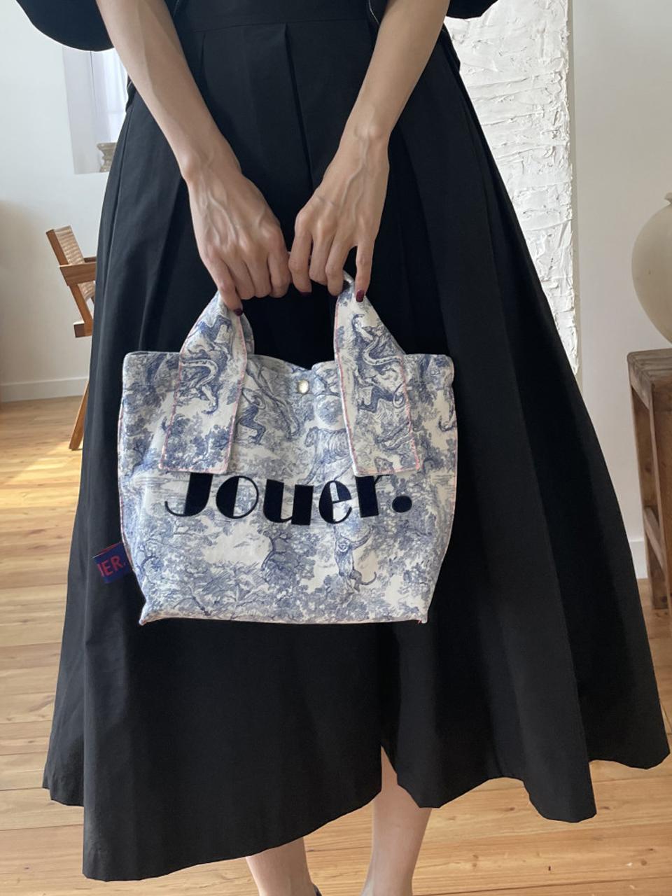 JOUER NEW Small tote bag_Toile Blue