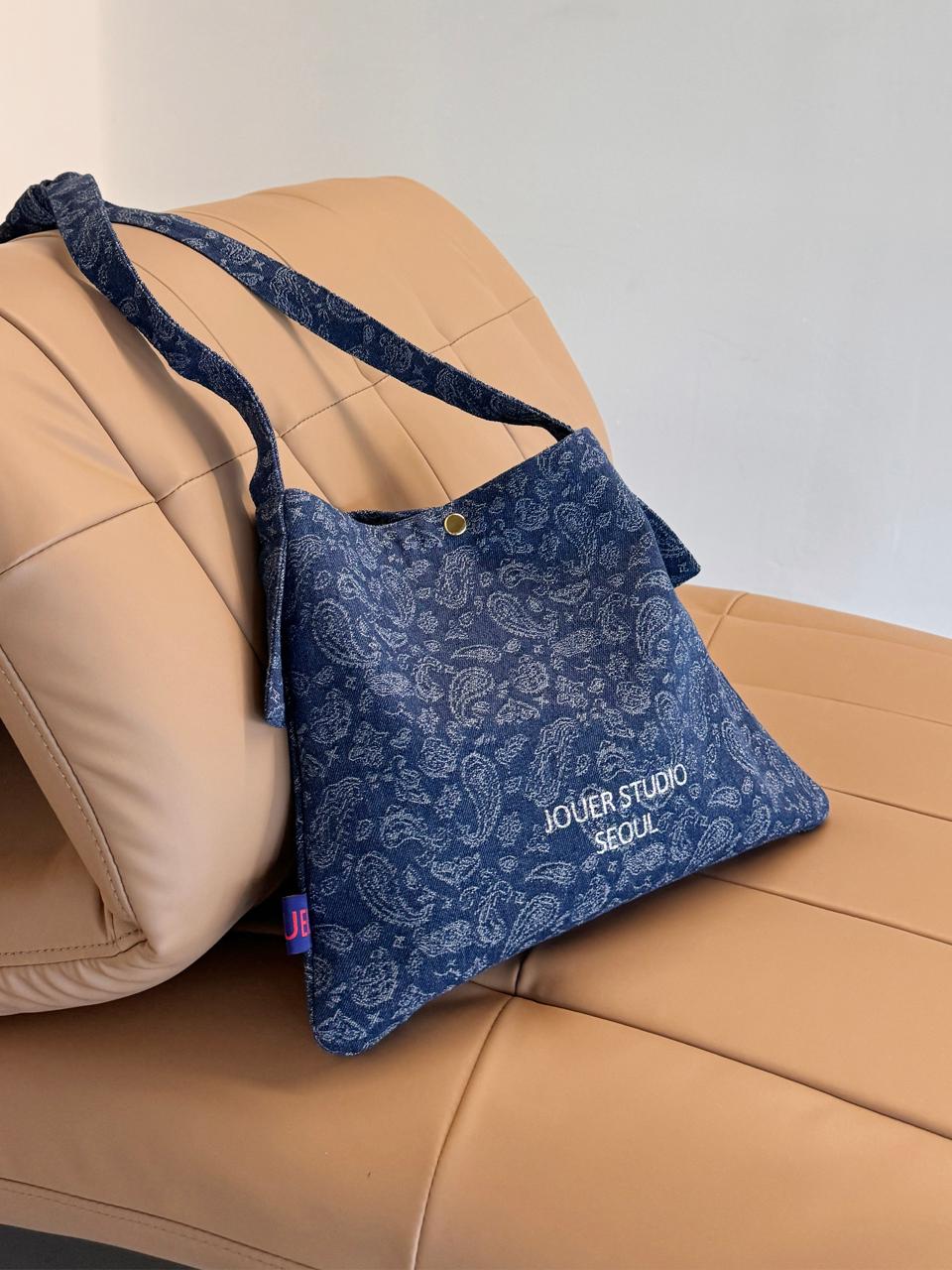 JOUER Paisley Retro Cotton Mini Bag [Blue]