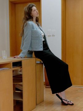 JOY GRYSON Asymmetric Wrap Maxi Skirt [Black] (KW5SS5150_10)