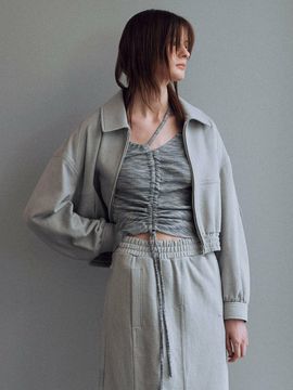 JOY GRYSON Asymmetrical Slit Shirt_Blue Multi