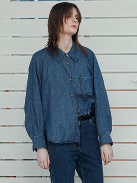JOY GRYSON Back Neck Denim Shirt_Blue
