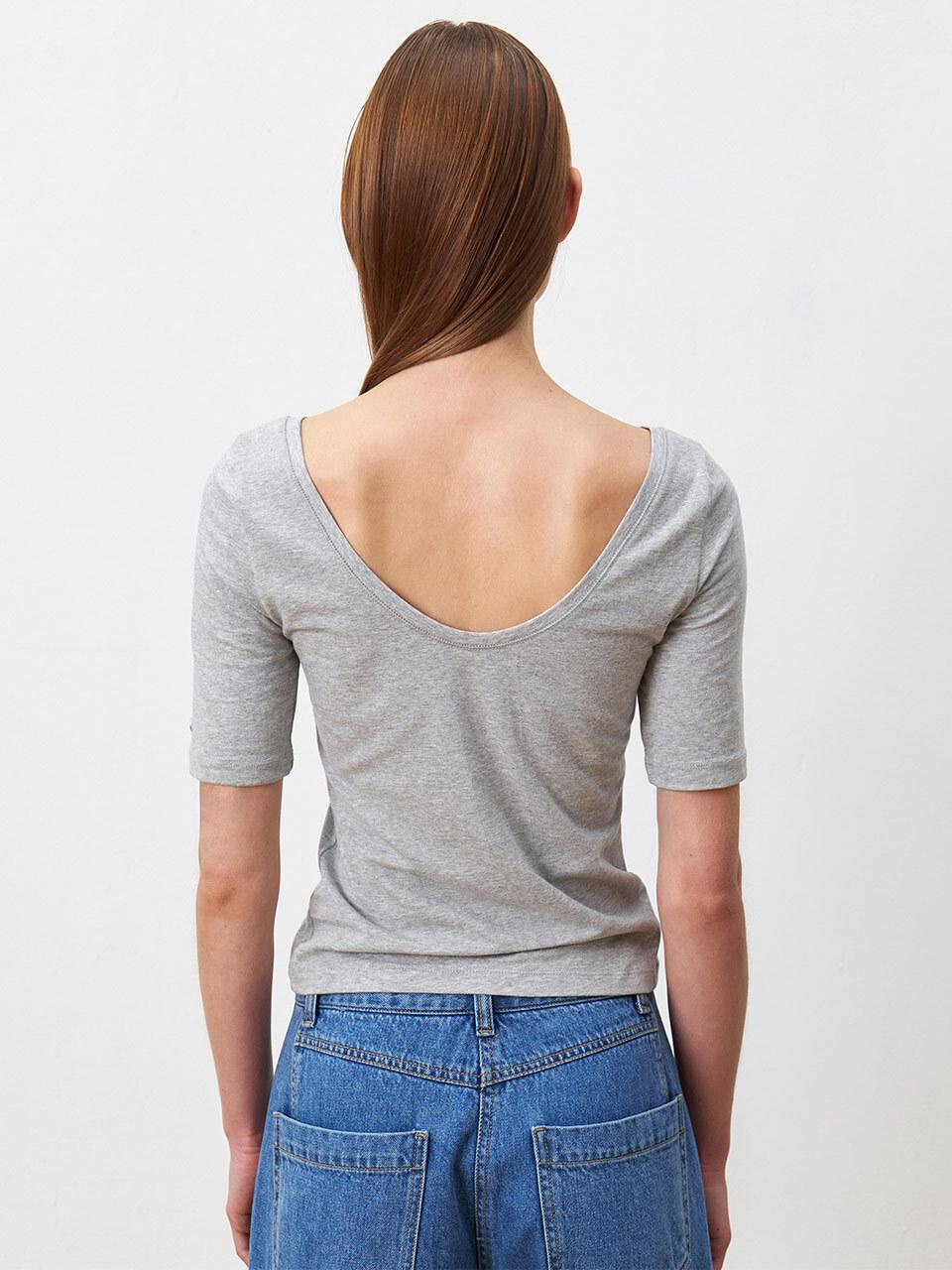 JOY GRYSON Back U-Neck T-Shirt KW4ME2490_11