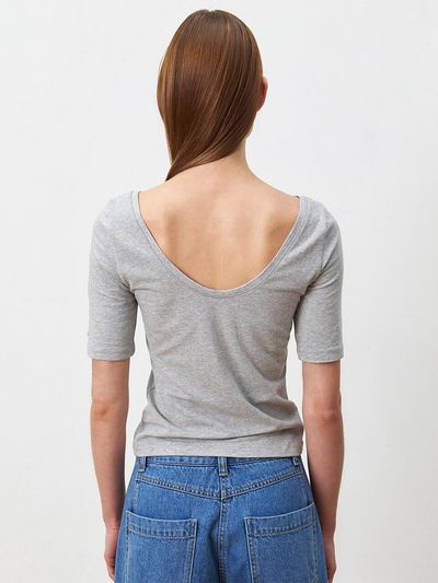 JOY GRYSON Back U-Neck T-Shirt KW4ME2490_11
