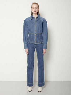 JOY GRYSON Bell bottoms Denim Pants (Blue)