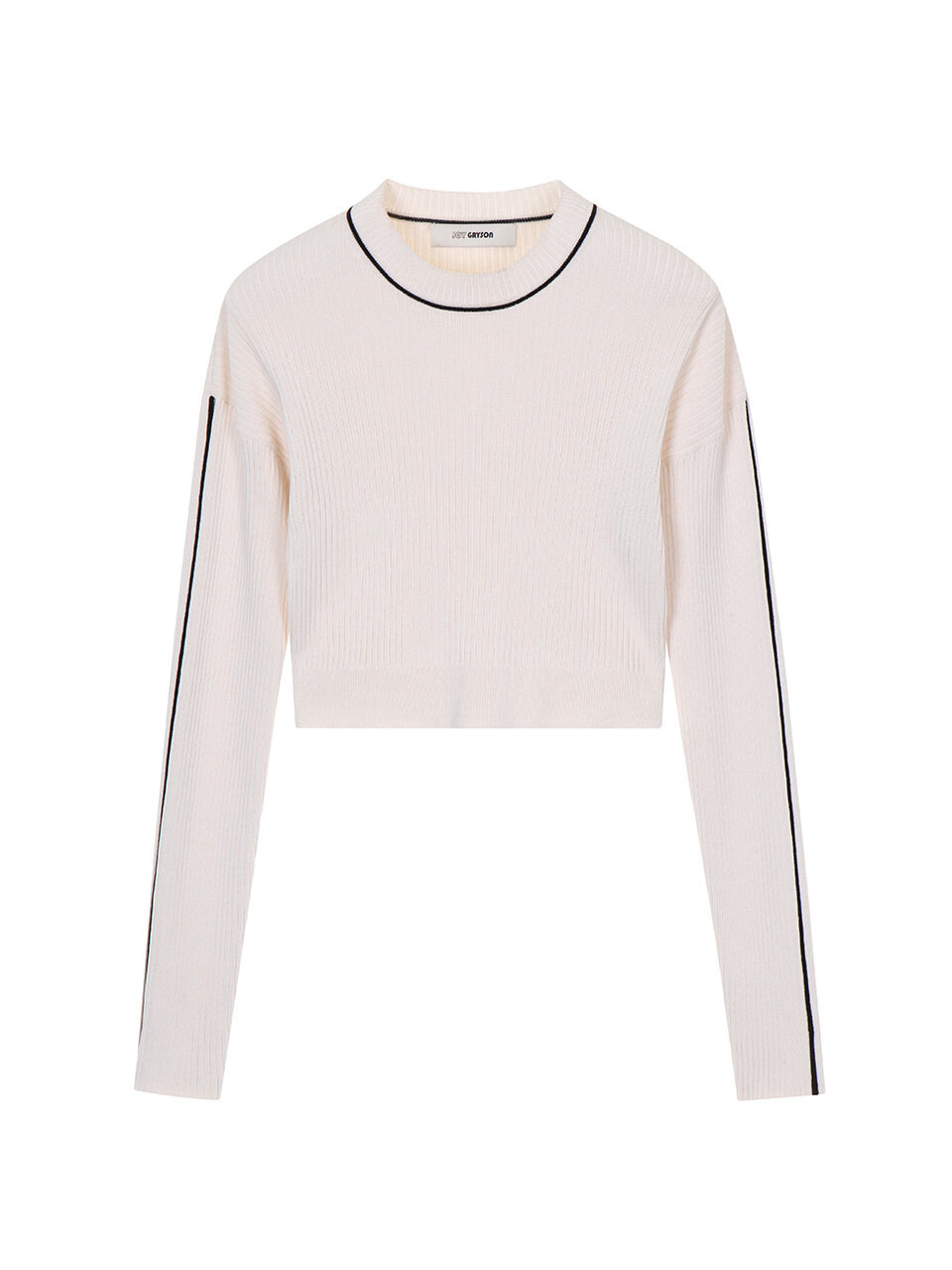 JOY GRYSON Color Tipping Knit Crop Top (Natural)