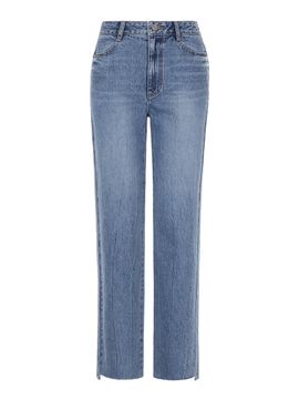 JOY GRYSON Crinkle Washing Denim Jeans (Blue)