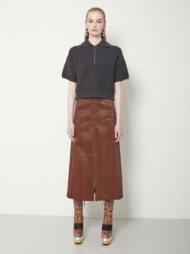 JOY GRYSON Eco-leather Skirt (Mahogany)