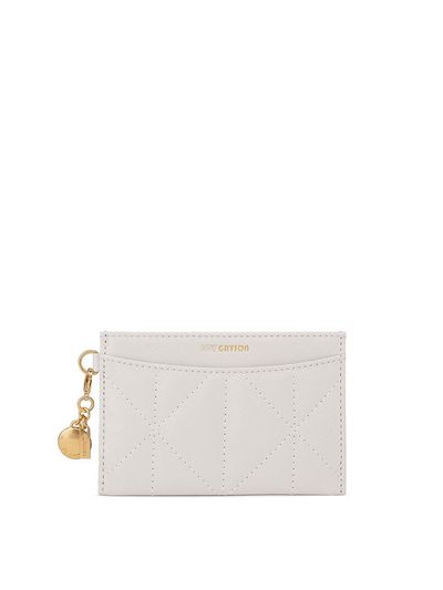 JOY GRYSON Glam Flat Card Wallet_Moon White