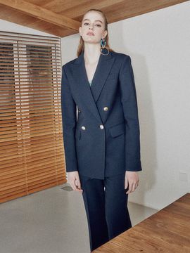 JOY GRYSON Gold Button Jacket (Navy)