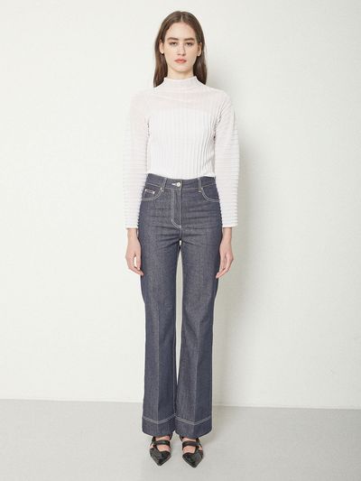 JOY GRYSON Half Turtleneck Pullover (White)