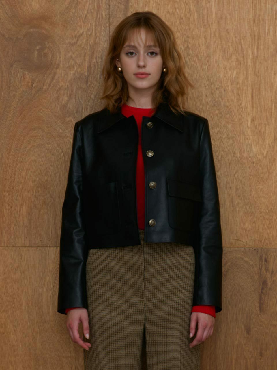 JOY GRYSON Lamb Skin Crop Jacket KL2AJ7020_10