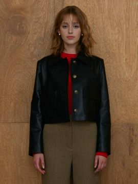 JOY GRYSON Lamb Skin Crop Jacket KL2AJ7020_10