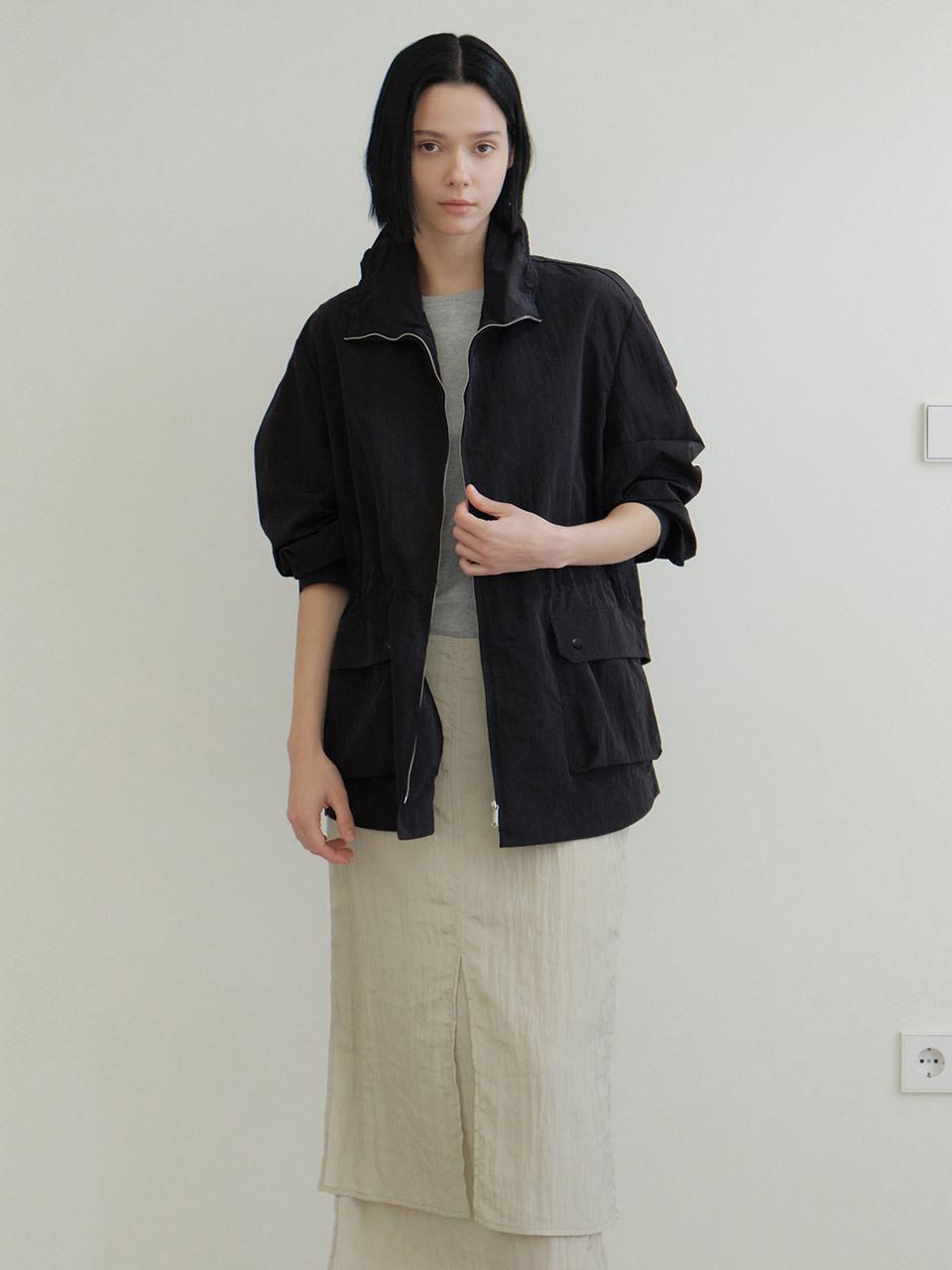 JOY GRYSON Lightweight Shirring Nylon Windbreaker (KW5SM5050_10)