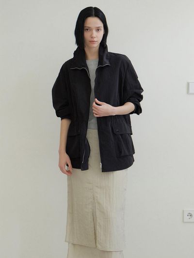 JOY GRYSON Lightweight Shirring Nylon Windbreaker (KW5SM5050_10)