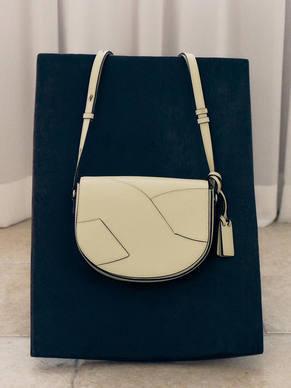 JOY GRYSON Mare Curved Wave-Inspired Leather Crossbody Bag