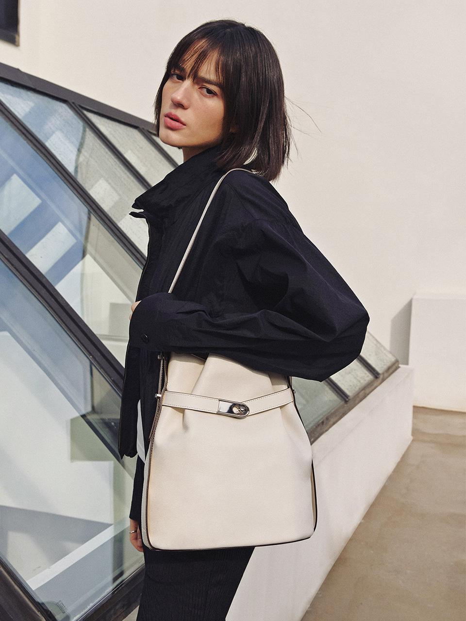 JOY GRYSON Rain Medium Bucket Bag_Off White