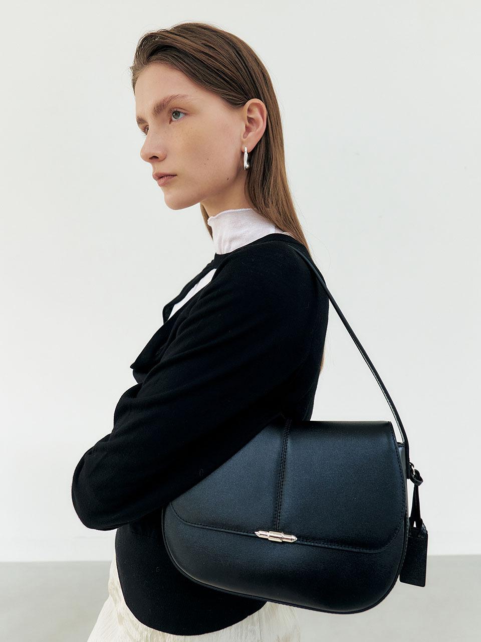 JOY GRYSON Rhett Medium Shoulder Bag_Black
