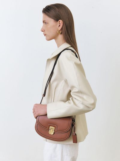 JOY GRYSON Serendipity Crossbody Bag Medium Wood Brown