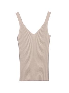 JOY GRYSON Sleeveless Knit Top (Beige)