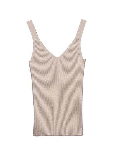 JOY GRYSON Sleeveless Knit Top (Beige)