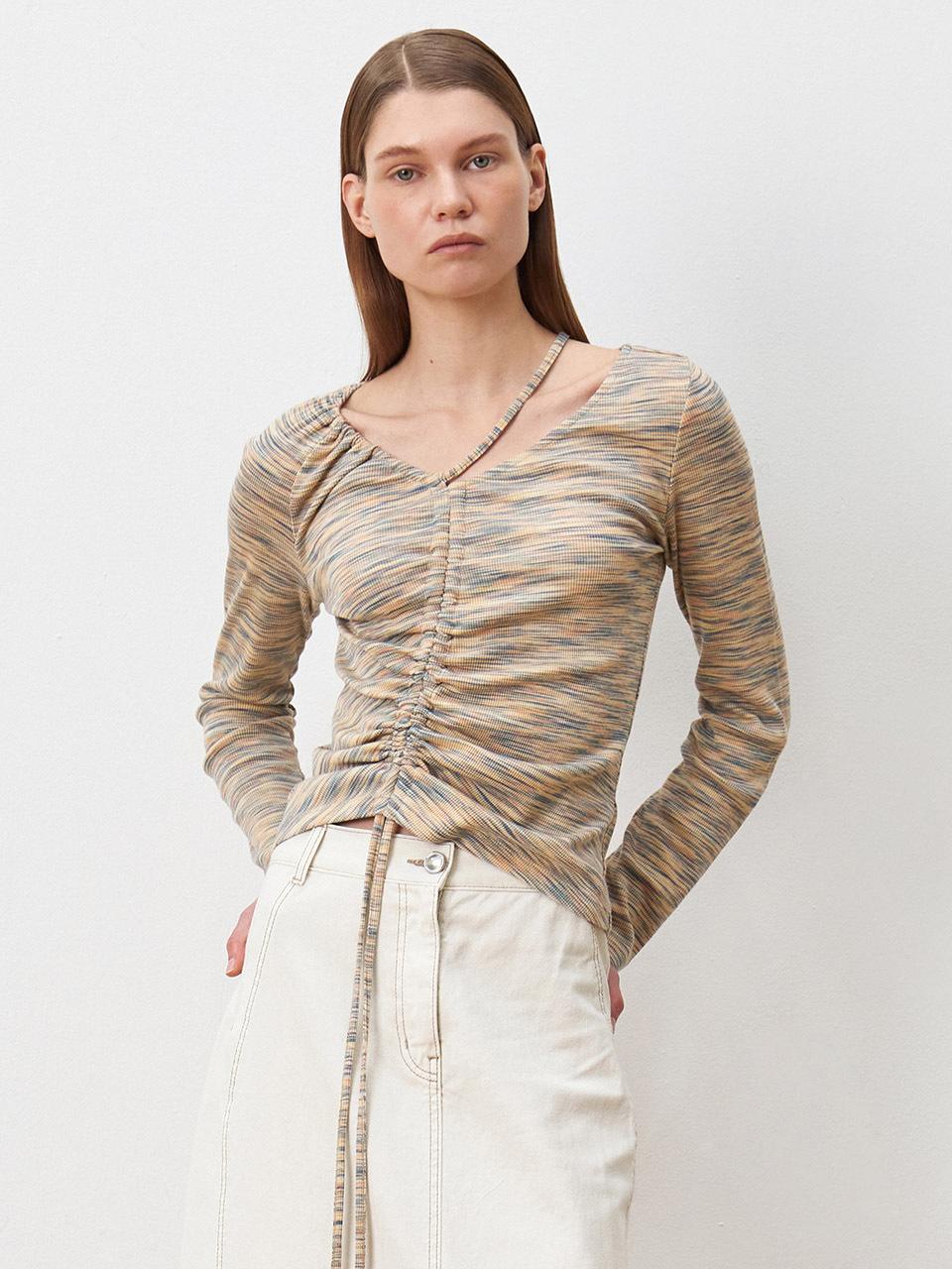 JOY GRYSON Slit Detail Unbalance T-Shirt KW4SE1510_I2