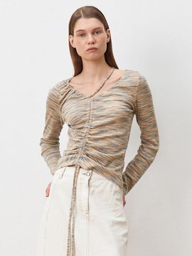 JOY GRYSON Slit Detail Unbalance T-Shirt KW4SE1510_I2
