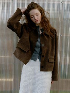 JOY GRYSON Suede Bomber Jacket KL4AJ3960_6A