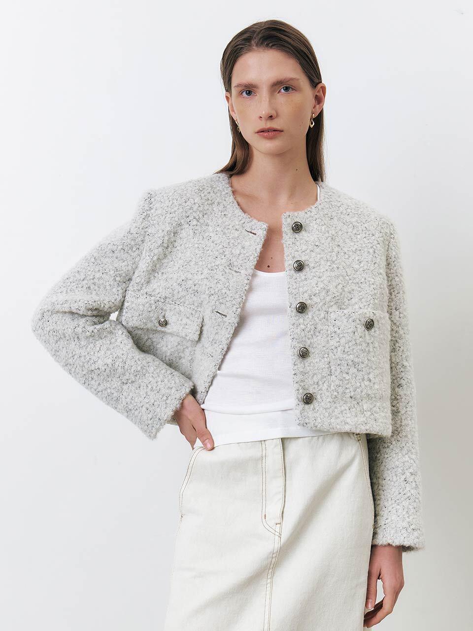 JOY GRYSON Tweed Cropped Jacket