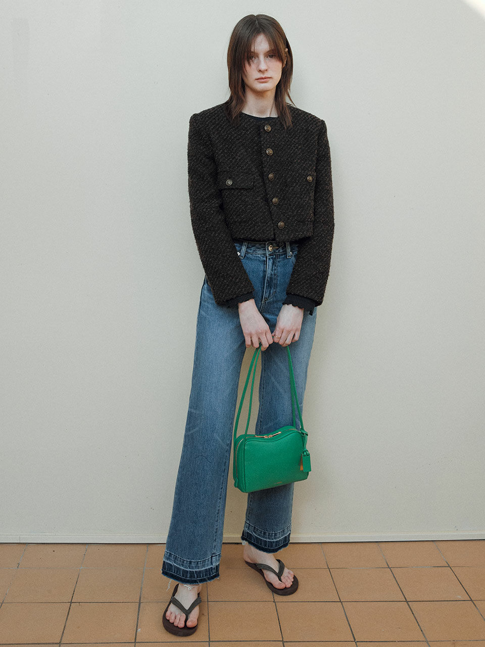 JOY GRYSON Two Tone Straight Denim Pants_Light Blue
