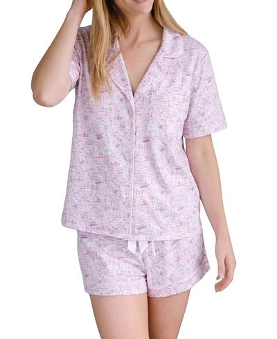 Joy Street Joy Street Hamptons Women's Button Front Short Pajama Set