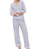 Joy Street Joy Street Women's Cape Cod Button Front Long Pajama Set - 1