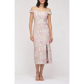 JS Collections JS Collections Adalyn Floral Embroidered Off the Shoulder Cocktail Dress