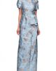 JS Collections JS Collections Daria Floral Puff Sleeve Column Gown - 1