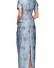 JS Collections JS Collections Daria Floral Puff Sleeve Column Gown - 2